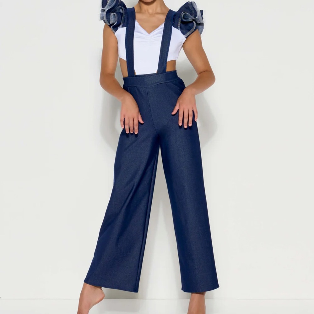 Kelle Blue Jean Baby Leotard and Suspenders Pants - Picture 7 of 9